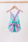 Green ribbon ruffle bow bubble