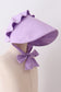 Purple ruffle bow bonnet