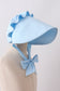 Blue ruffle bow bonnet