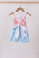 Pink & blue ruffle bow bubble