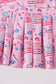 Pink flag star print skorts