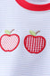 Red apple embroidery shorts set