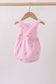 Pink stripe seersucker flamingo embroidery ruffle bubble