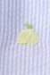 Blue stripe seersucker lemon embroidery scalloped bloomer set