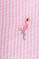 Pink stripe seersucker flamingo embroidery scalloped bloomer set