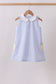Blue stripe seersucker lemon applique dress