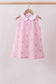 Pink stripe seersucker flamingo dress