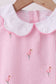 Pink stripe seersucker flamingo dress