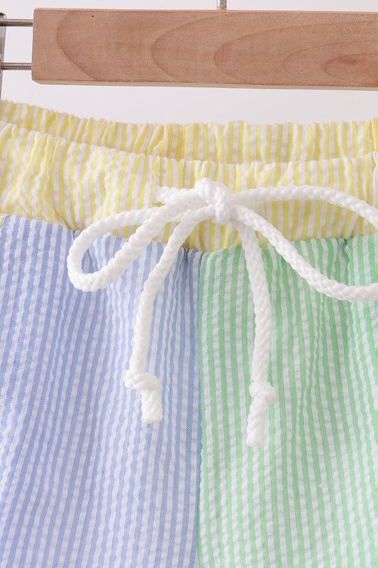 Blue&green seersucker shorts
