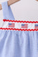 Blue flag embroidery ruffle bloomer set