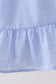 Blue flag embroidery ruffle dress