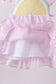 Pink lemon ruffle gingham bloomer set