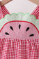 Red watermelon ruffle gingham dress