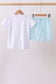 Blue lemon embroidery shorts set
