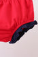 Red flag fireworks embroidery ruffle bloomer set