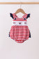 Red stripe flag fireworks embroidery ruffle bubble
