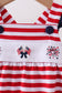 Red stripe flag fireworks embroidery ruffle bubble