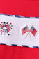 Red flag fireworks embroidery shorts set