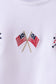 White flag fireworks embroidery bubble