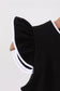 Black flutter sleeve scalloped top