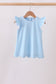 Mint flutter sleeve scalloped top
