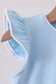 Mint flutter sleeve scalloped top