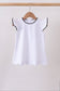 Snow white flutter sleeve scalloped top