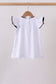 Snow white flutter sleeve scalloped top