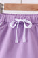 Dark purple scallop hem bow skort