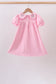 Pink Floral Embroidery Dress