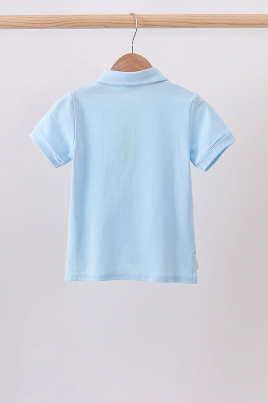 Blue Tractor Embroidered Polo