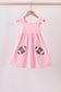 Pink football applique everyone has fun dress