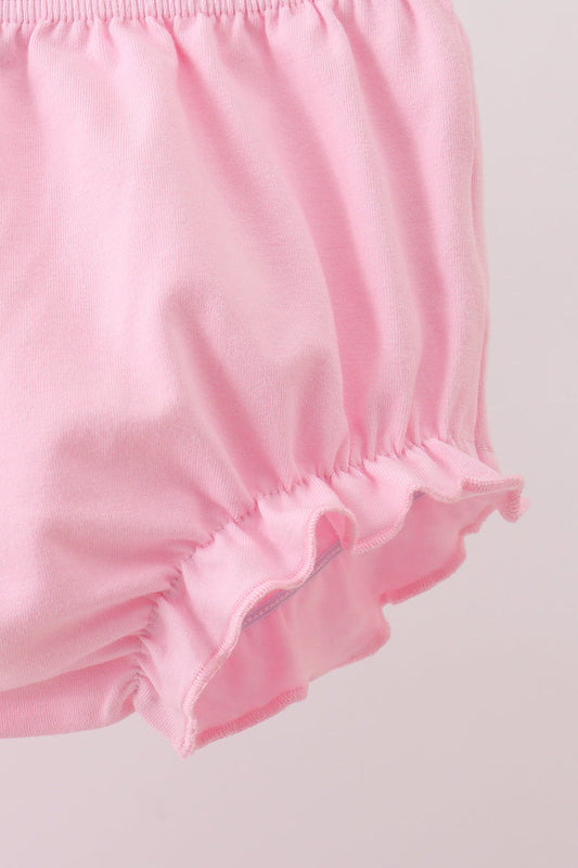 Pink football applique everyone has fun bloomer set