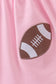 Pink football applique everyone has fun bloomer set