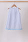 Blue Seersucker Stripe Scalloped Dress