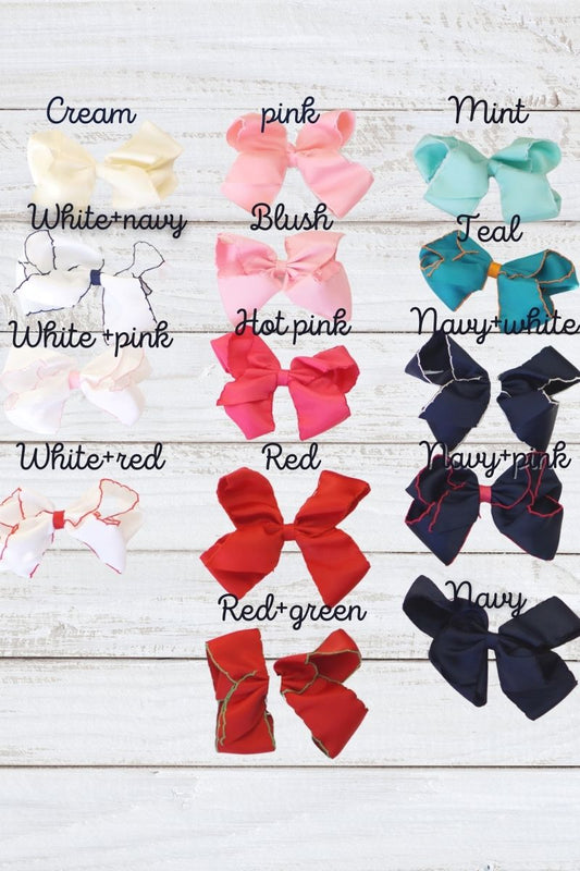 Moon stitch 6" wide Hair Bow