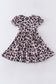 Leopard smocked girl dress mommy&me