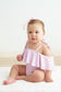 Pink stripe strap girl swimsuit one piece UPF50+