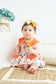 Orange floral print baby bloomers set