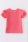 Platinum pink dot puff sleeve girl top