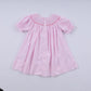Pink christmas tree hand smocked dress