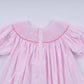 Pink christmas tree hand smocked dress