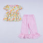 Sweet island character hand smocked ruffle pants set