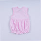 Pink princess hand smocked plaid bubble