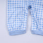 Blue gingerbread hand smocked gingham romper