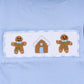 Blue gingerbread hand smocked gingham pants set