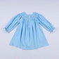 Blue nativity hand smocked dress