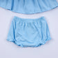 Blue nativity hand smocked bloomer set