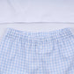 Blue character hand smocked gingham shorts set