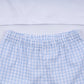Blue character hand smocked gingham shorts set